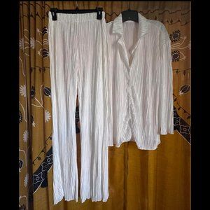 Bridal Pleated Set - Pants & Button Down